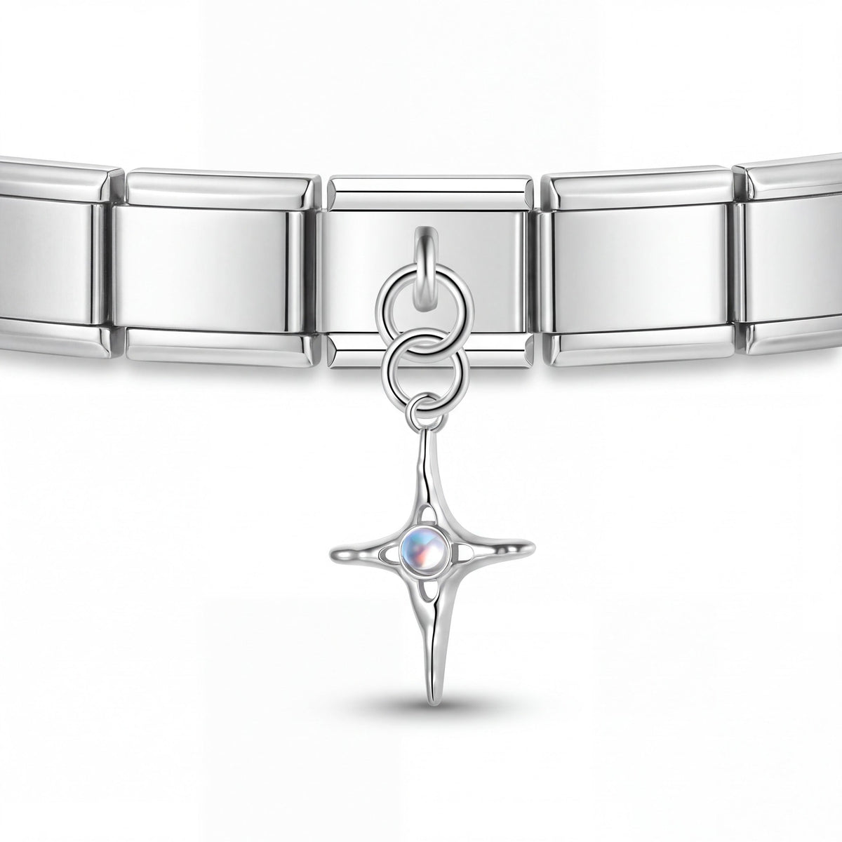 Charm Estrella Mística en pulsera italiana de eslabones