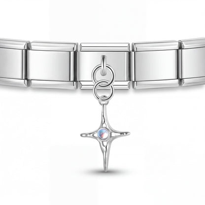 Charm Estrella Mística en pulsera italiana de eslabones