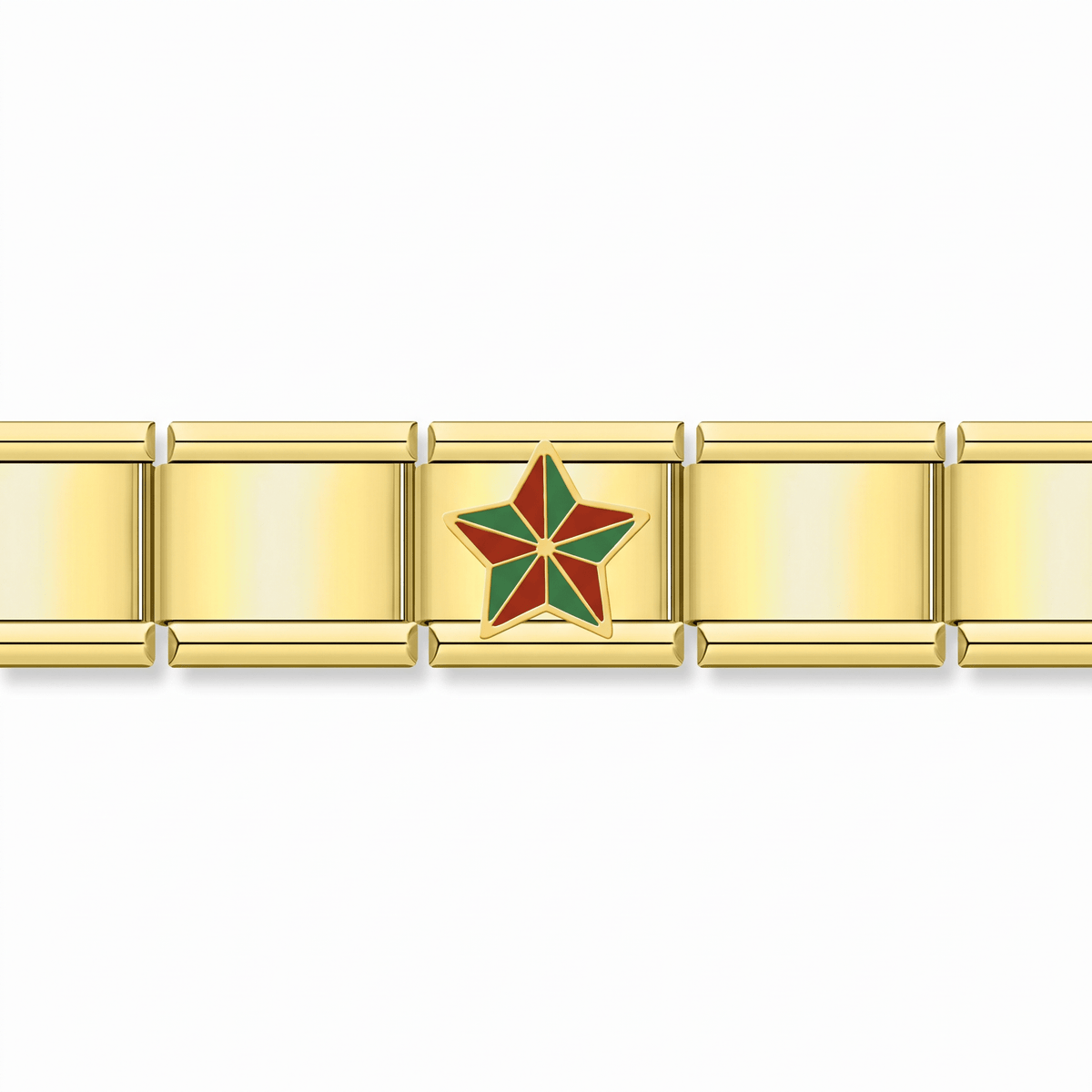 Charm Estrella Navideña en pulsera italiana de eslabones