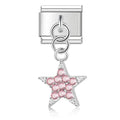 Charm Rosa Stern (Anhänger mit Glitzersteinen)