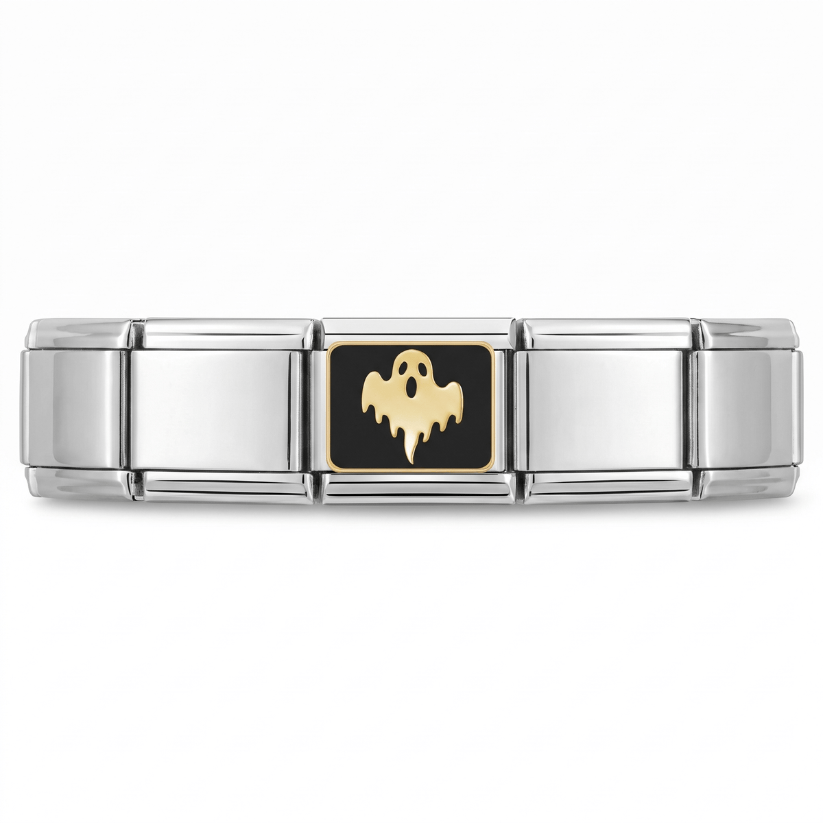Charm Fantasma (Plateado) en pulsera italiana de eslabones
