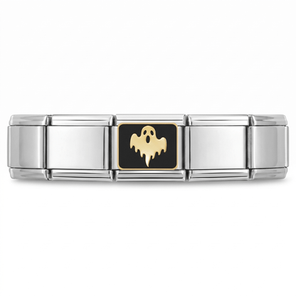Charm Fantasma (Plateado) en pulsera italiana de eslabones