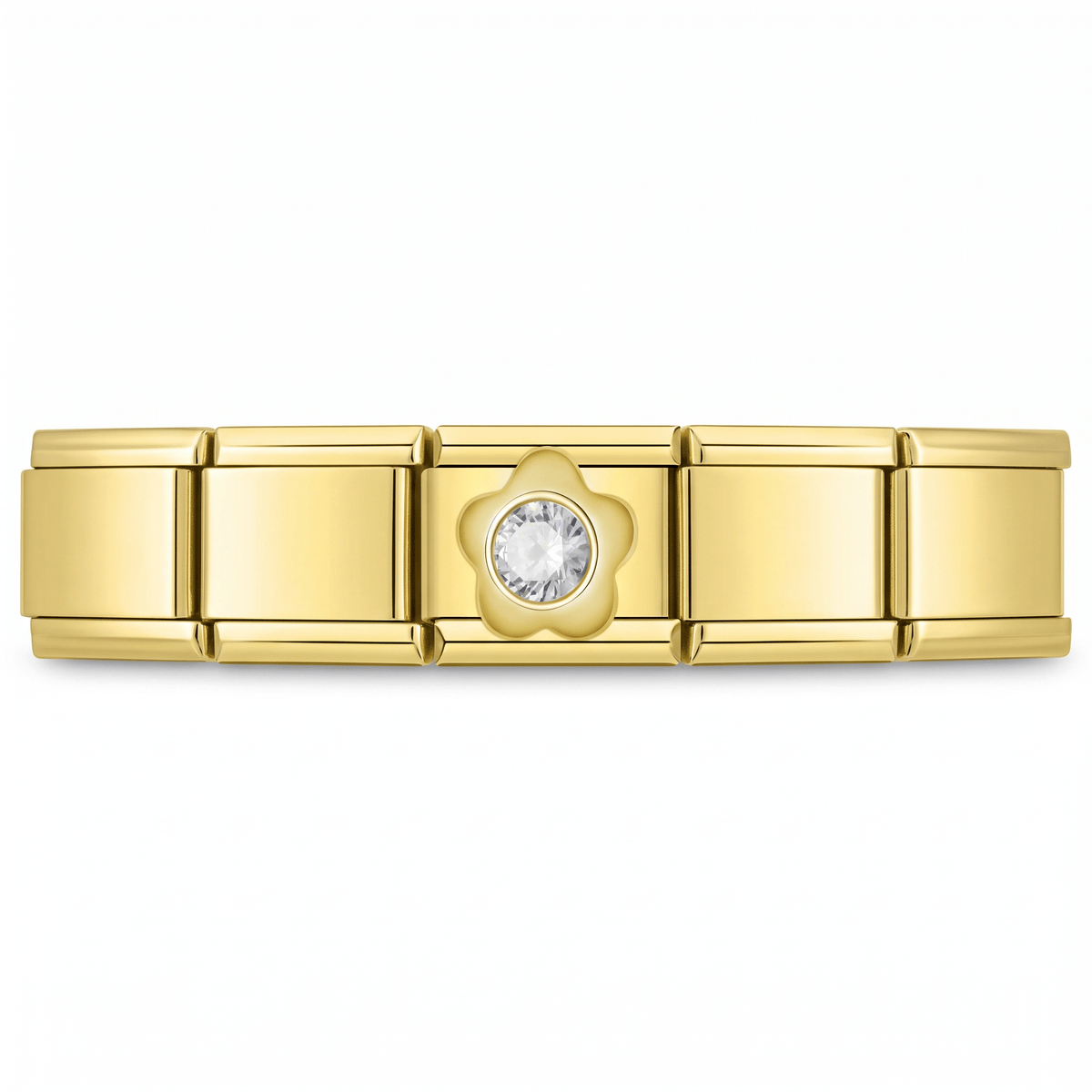 Charm Flor Brillante en pulsera italiana de eslabones