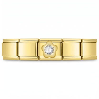 Charm Flor Brillante en pulsera italiana de eslabones