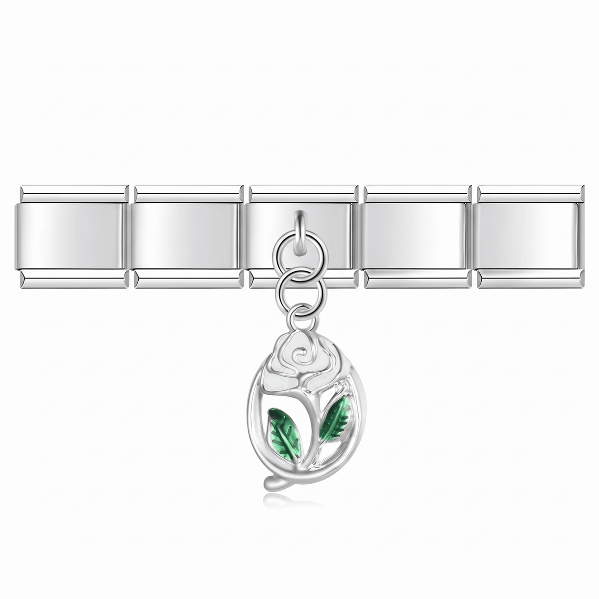Charm Flor (Colgante) en pulsera italiana de eslabones