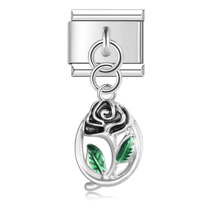 Charm Flor Negra (Colgante) - Italian Charms