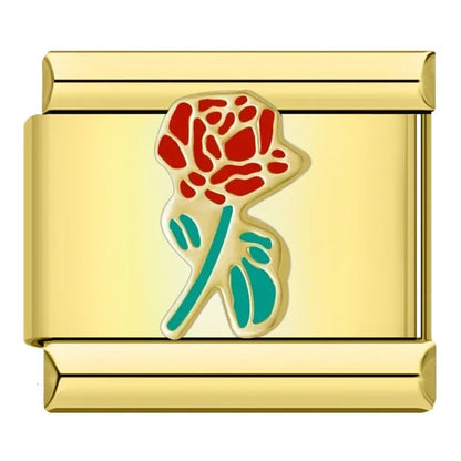 Charm Flor Rosa (Rosa Roja) - Italian Charms