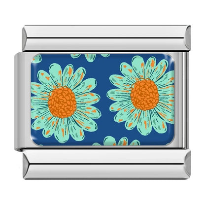 Charm Flores (Fondo Azul Marino) - Italian Charms