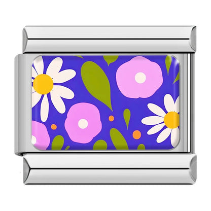 Charm Flores (Fondo Morado) - Italian Charms