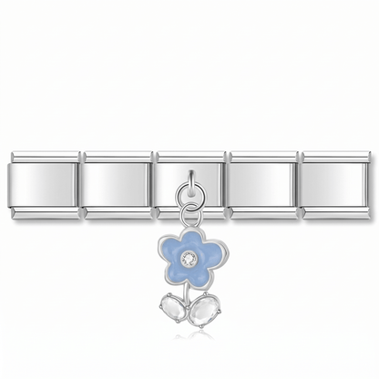 Charm Folgante flor en pulsera italiana de eslabones