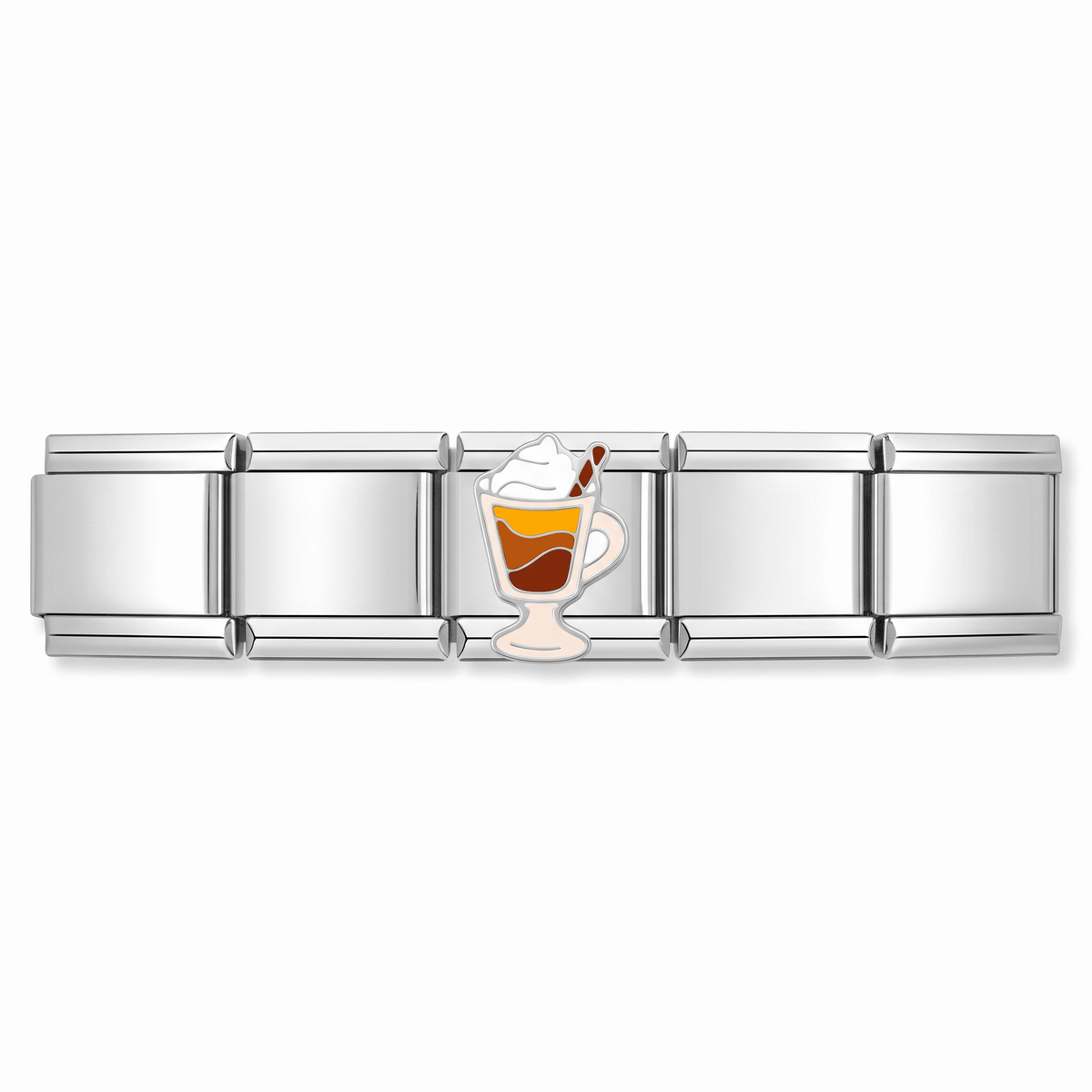 Charm Frappe (Taza) en pulsera italiana de eslabones