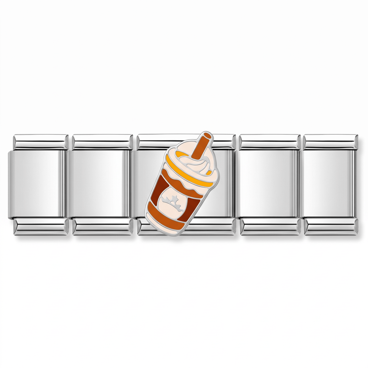 Charm Frappe (Vaso) en pulsera italiana de eslabones