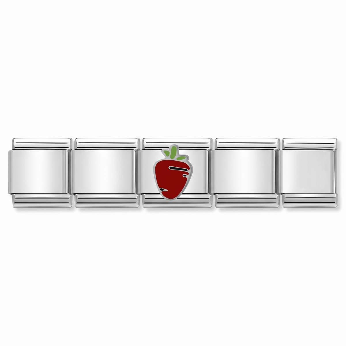 Charm Fresa en pulsera italiana de eslabones