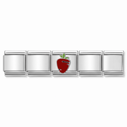 Charm Fresa en pulsera italiana de eslabones