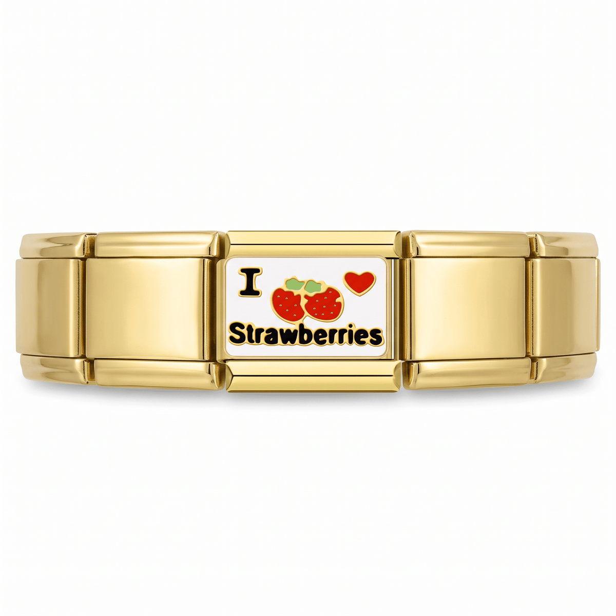 Charm Fresas en pulsera italiana de eslabones