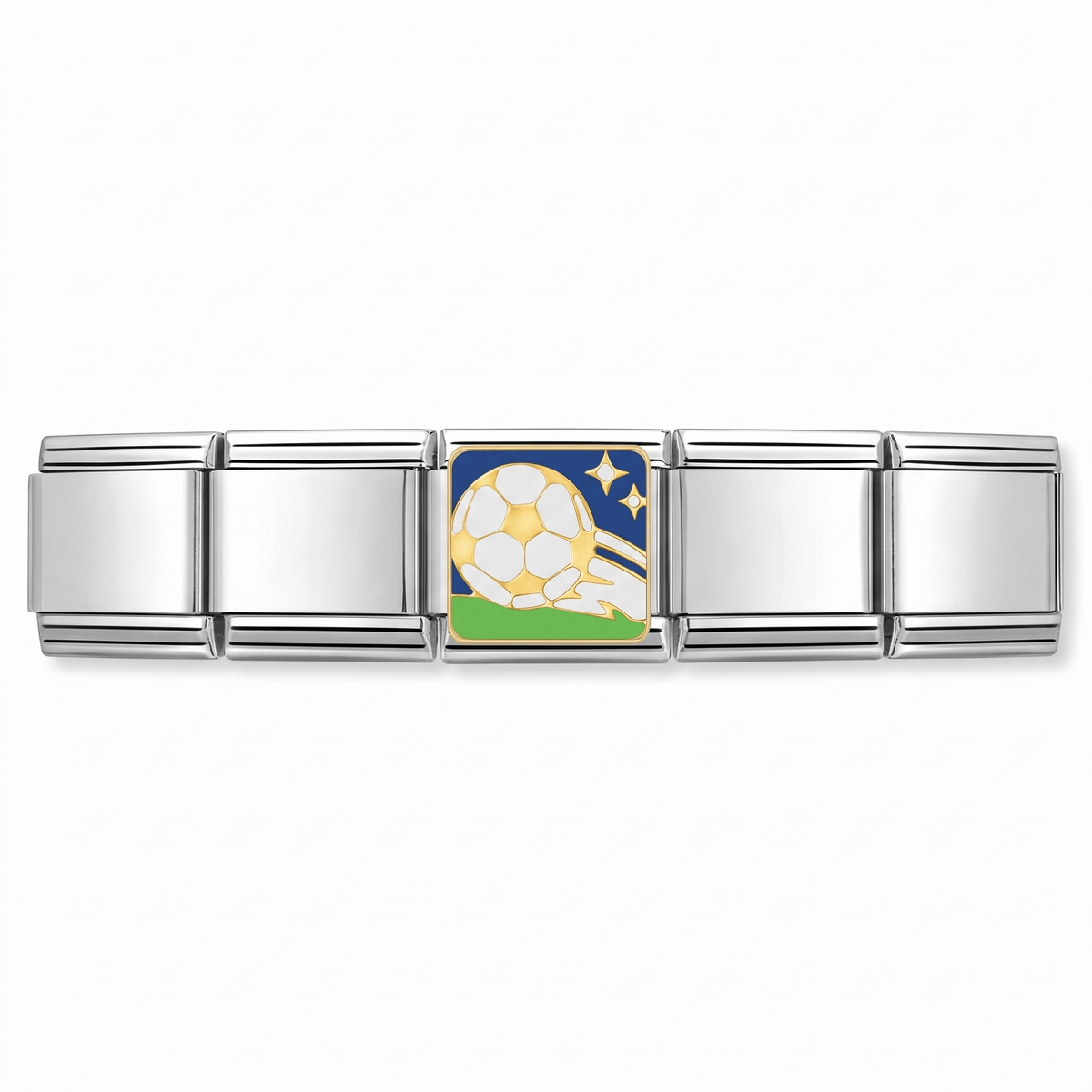 Charm Futbol (Balón) en pulsera italiana de eslabones