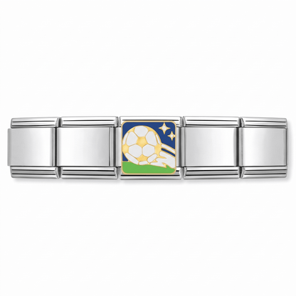 Charm Futbol (Balón) en pulsera italiana de eslabones