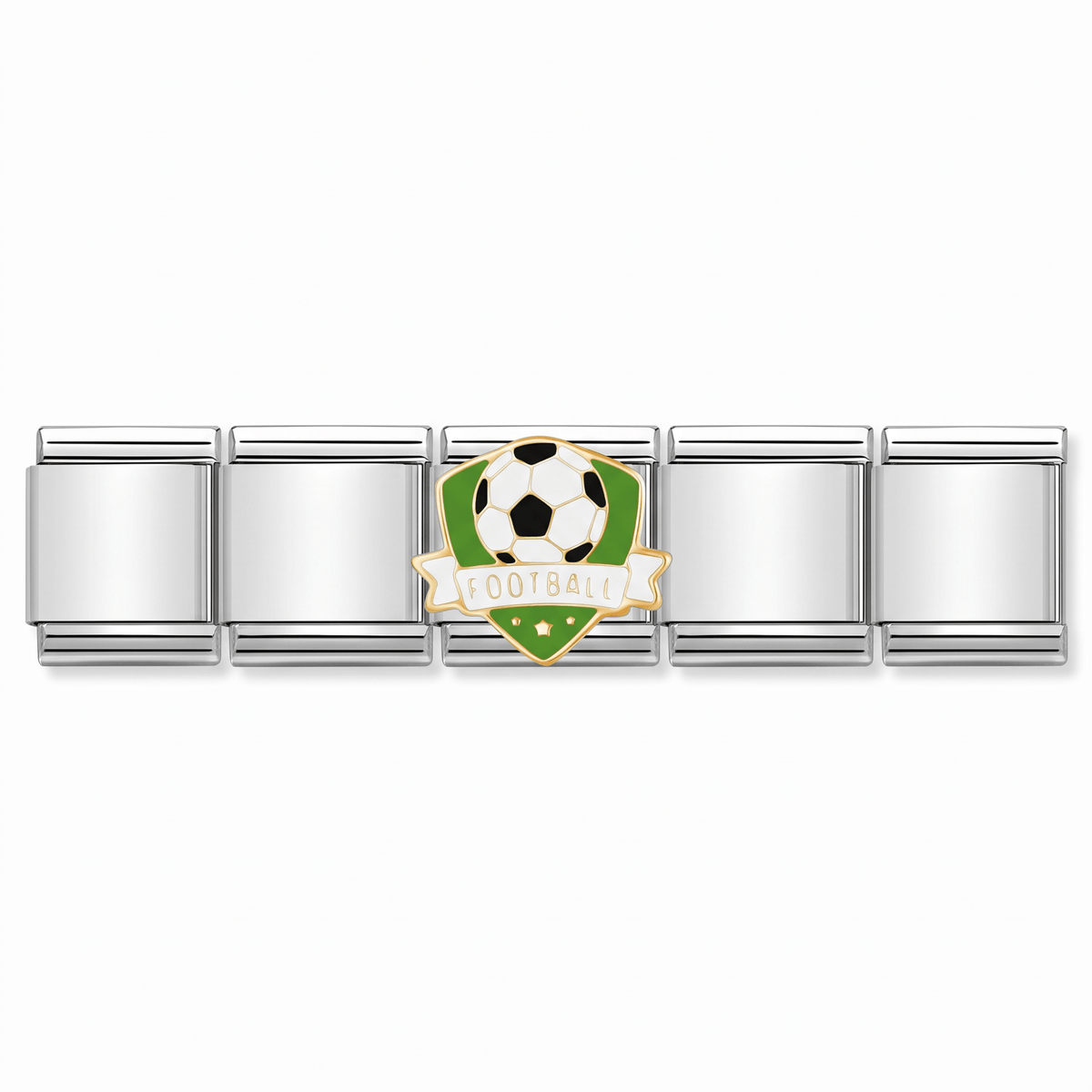 Charm Futbol (Escudo) en pulsera italiana de eslabones