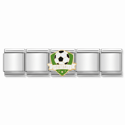 Charm Futbol (Escudo) en pulsera italiana de eslabones