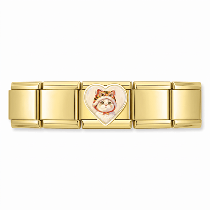 Charm Gatito Disfraz en pulsera italiana de eslabones
