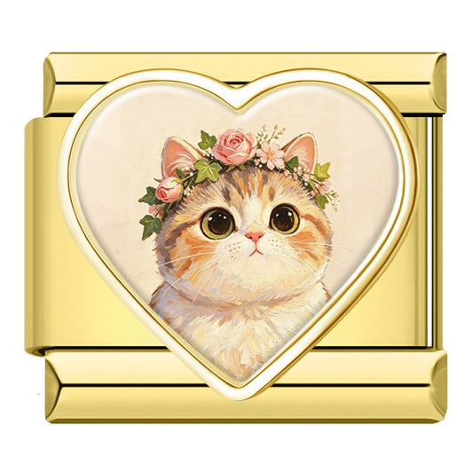 Charm Gatito Flores - Italian Charms