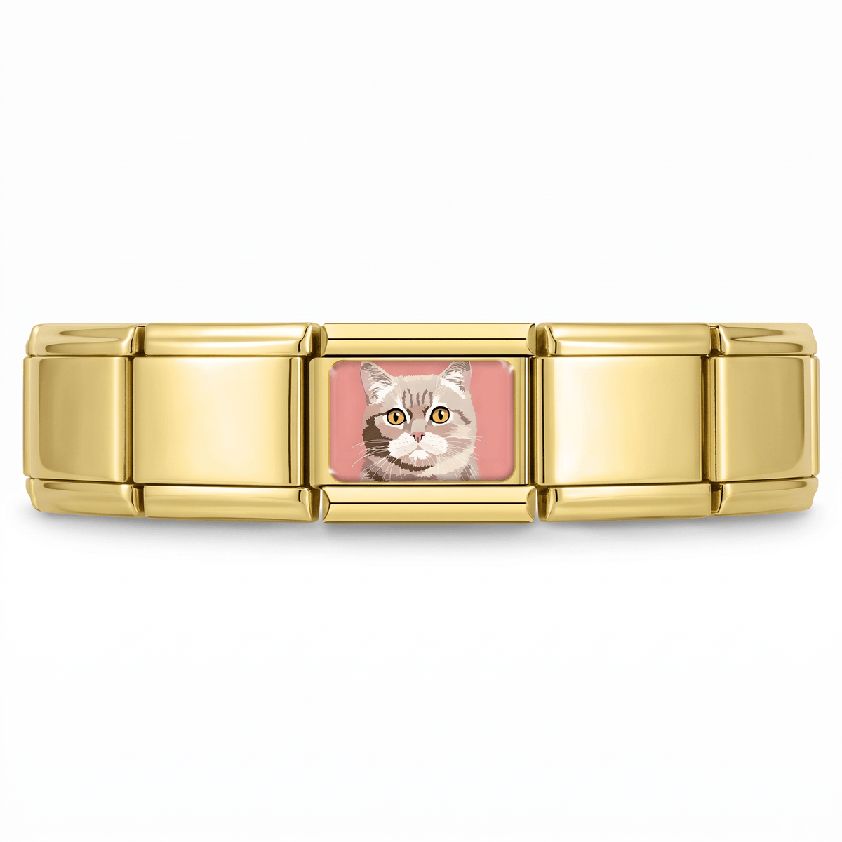 Charm Gatito g en pulsera italiana de eslabones