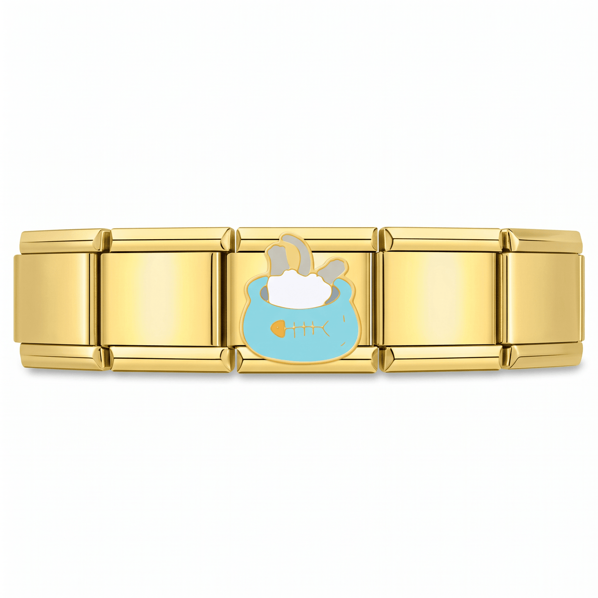Charm Gatito Metiche en pulsera italiana de eslabones