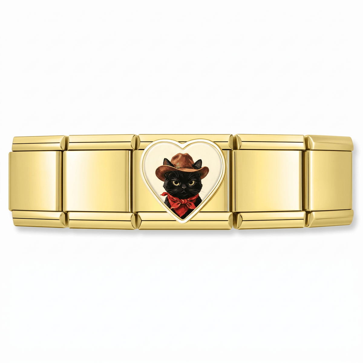 Charm Gatito Sombrero en pulsera italiana de eslabones