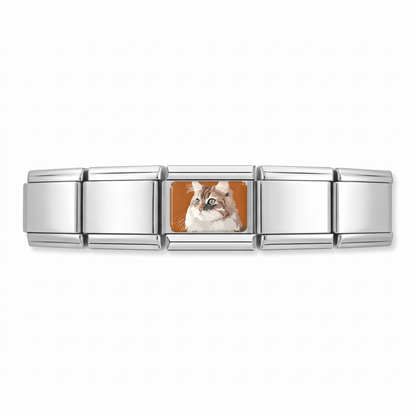 Charm Gato (Persa) en pulsera italiana de eslabones