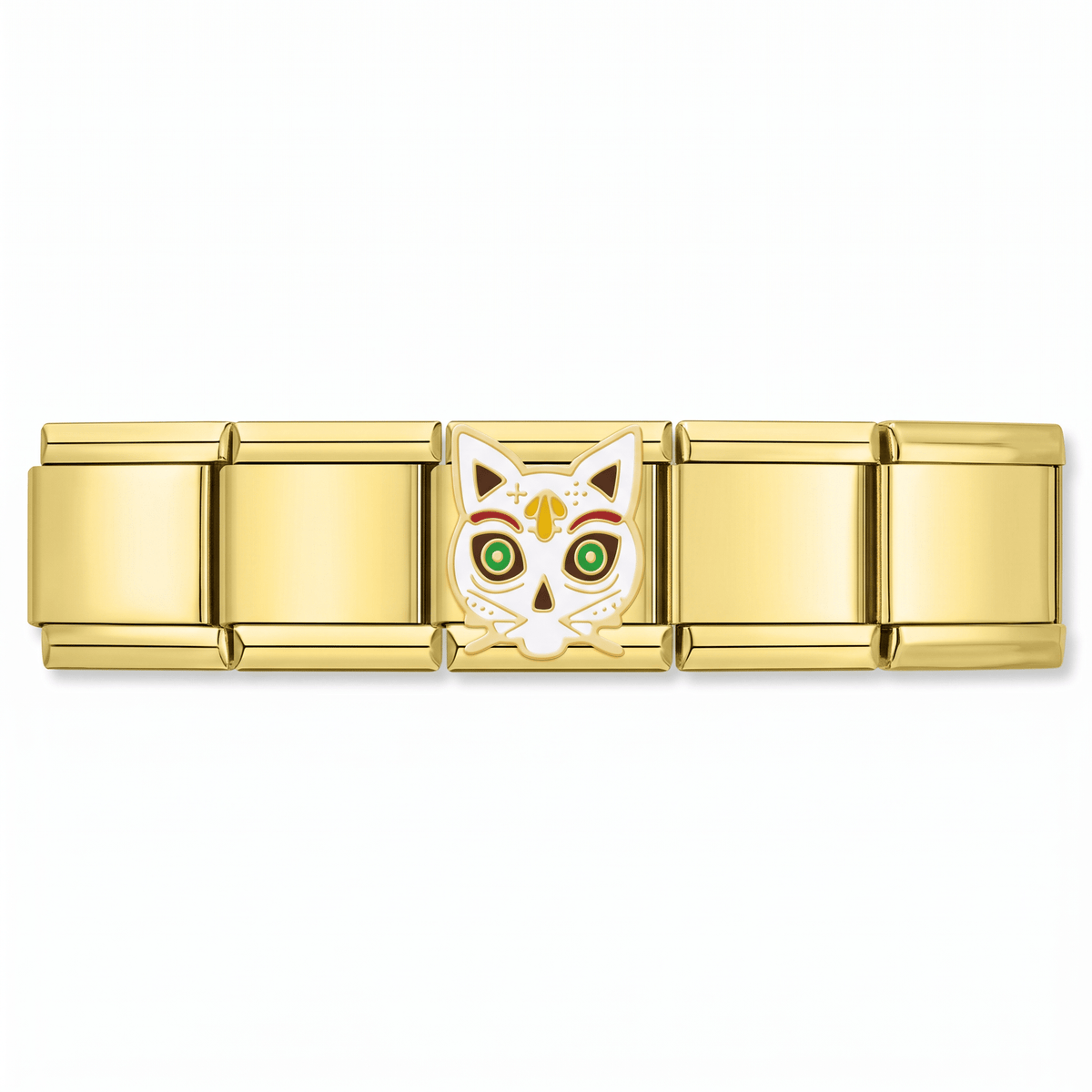 Charm Gato Recuerdo en pulsera italiana de eslabones