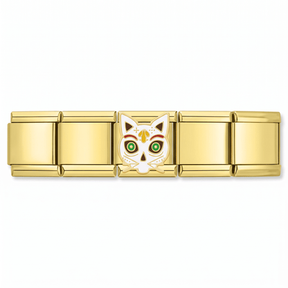 Charm Gato Recuerdo en pulsera italiana de eslabones