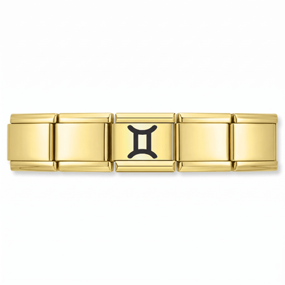 Charm Géminis en pulsera italiana de eslabones