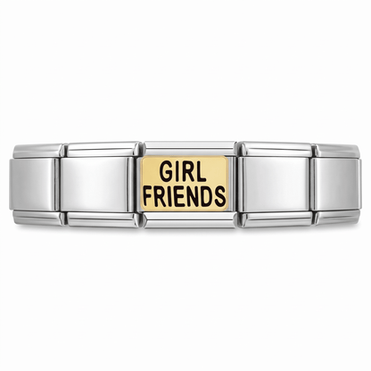 Charm Girl friends en pulsera italiana de eslabones