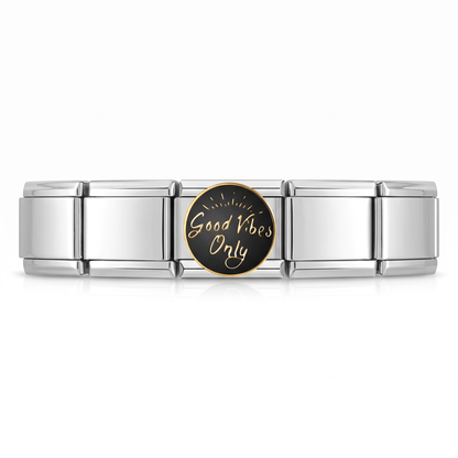 Charm Good vibes en pulsera italiana de eslabones