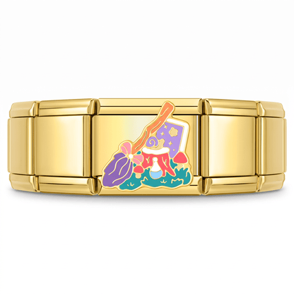 Charm Halloween Bruja en pulsera italiana de eslabones