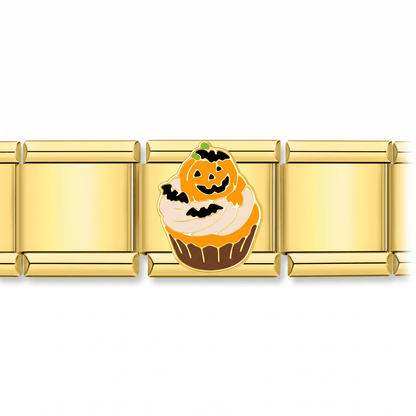 Charm Halloween Calabaza en pulsera italiana de eslabones