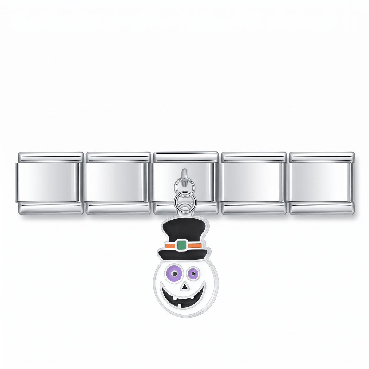 Charm Halloween (Colgante Calavera) en pulsera italiana de eslabones