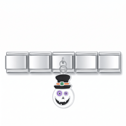 Charm Halloween (Colgante Calavera) en pulsera italiana de eslabones
