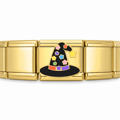 Charm Halloween Disfraz Bruja en pulsera italiana de eslabones
