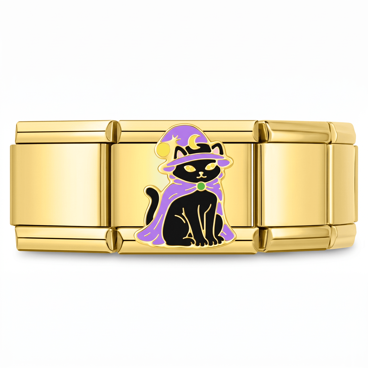Charm Halloween Gatito Disfrazado en pulsera italiana de eslabones