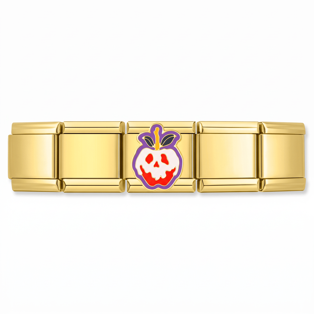 Charm Halloween Manzana Envenenada en pulsera italiana de eslabones