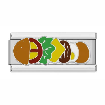 Charm Hamburguesa (Doble, Plateado) - Italian Charms