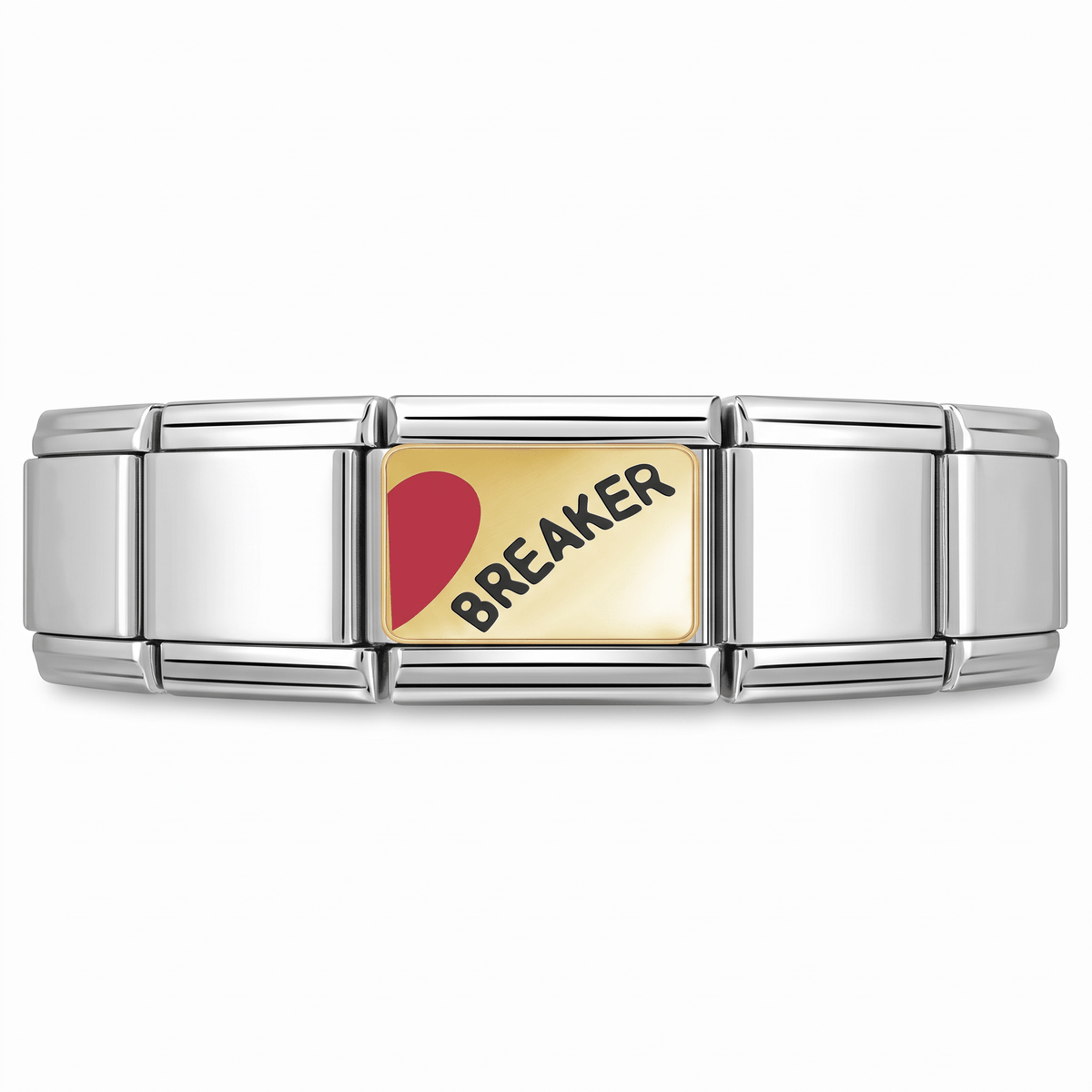 Charm HEART-BREAKER (Breaker) en pulsera italiana de eslabones