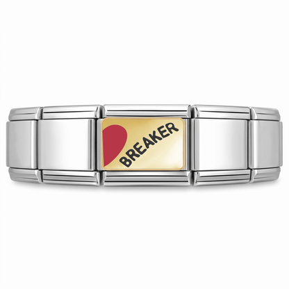 Charm HEART-BREAKER (Breaker) en pulsera italiana de eslabones