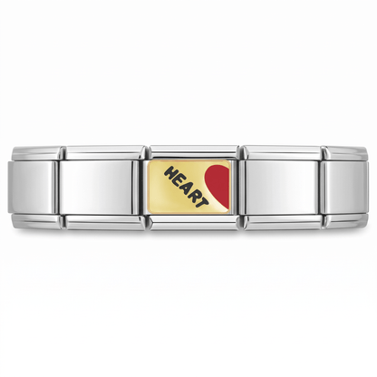 Charm HEART-BREAKER (Heart) en pulsera italiana de eslabones