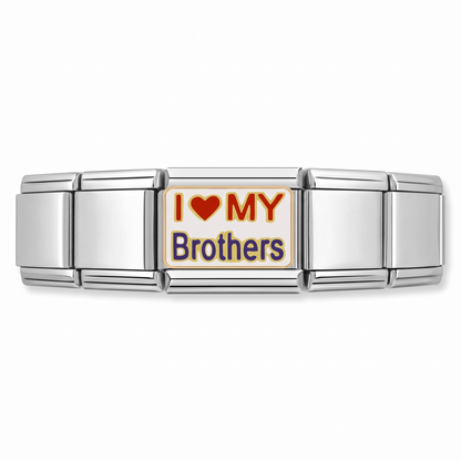 Charm Hermano en pulsera italiana de eslabones