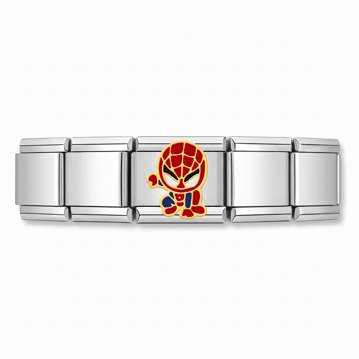 Charm Héroe Araña en pulsera italiana de eslabones