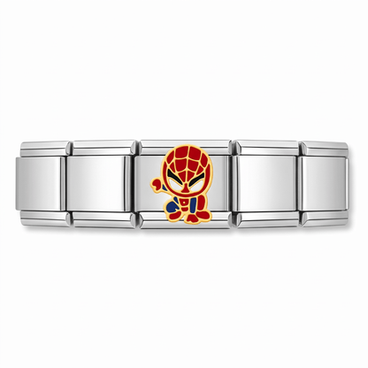 Charm Héroe Araña en pulsera italiana de eslabones