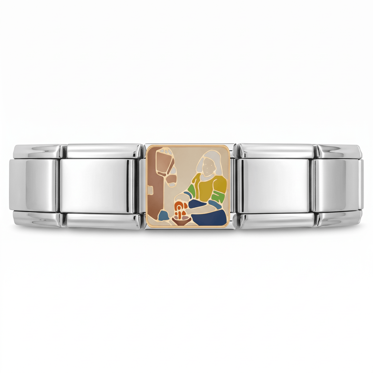 Charm Hestia en pulsera italiana de eslabones