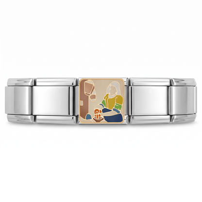 Charm Hestia en pulsera italiana de eslabones